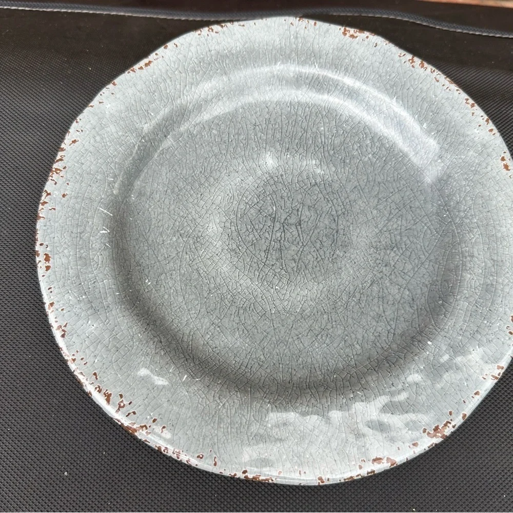 Pier 1 Imports Melamine Carmelo Gray Crackle 8 1/2” Salad Luncheon Plates 3
